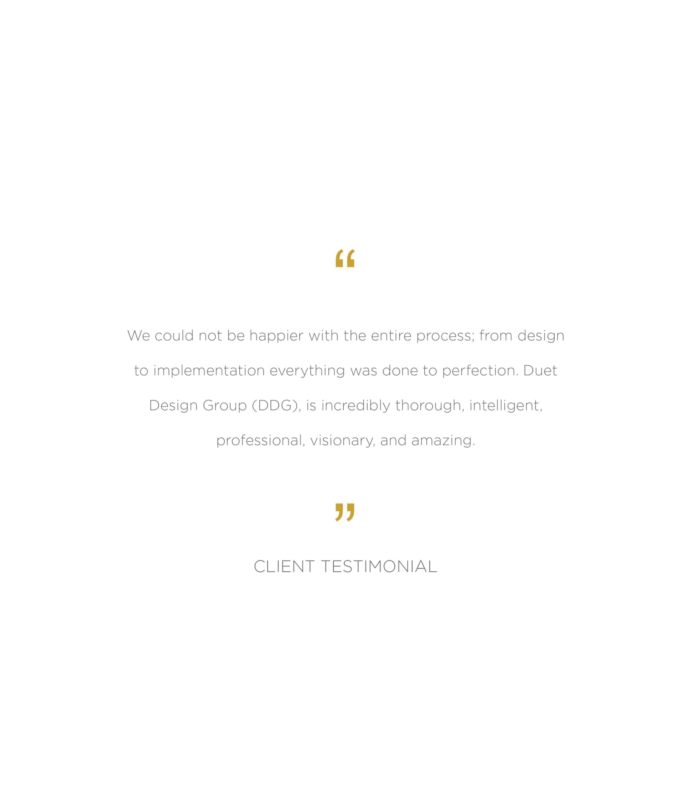 duet design group client testimonial