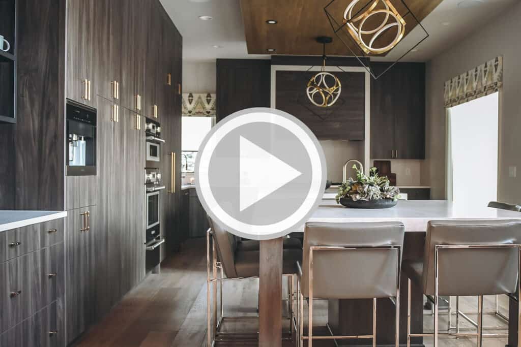 Kitchen with video play button large duet design group interior design denver colorado